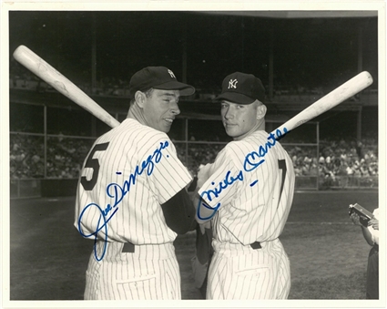 Joe DiMaggio & Mickey Mantle Dual Signed 8x10 Photo (PSA/DNA)